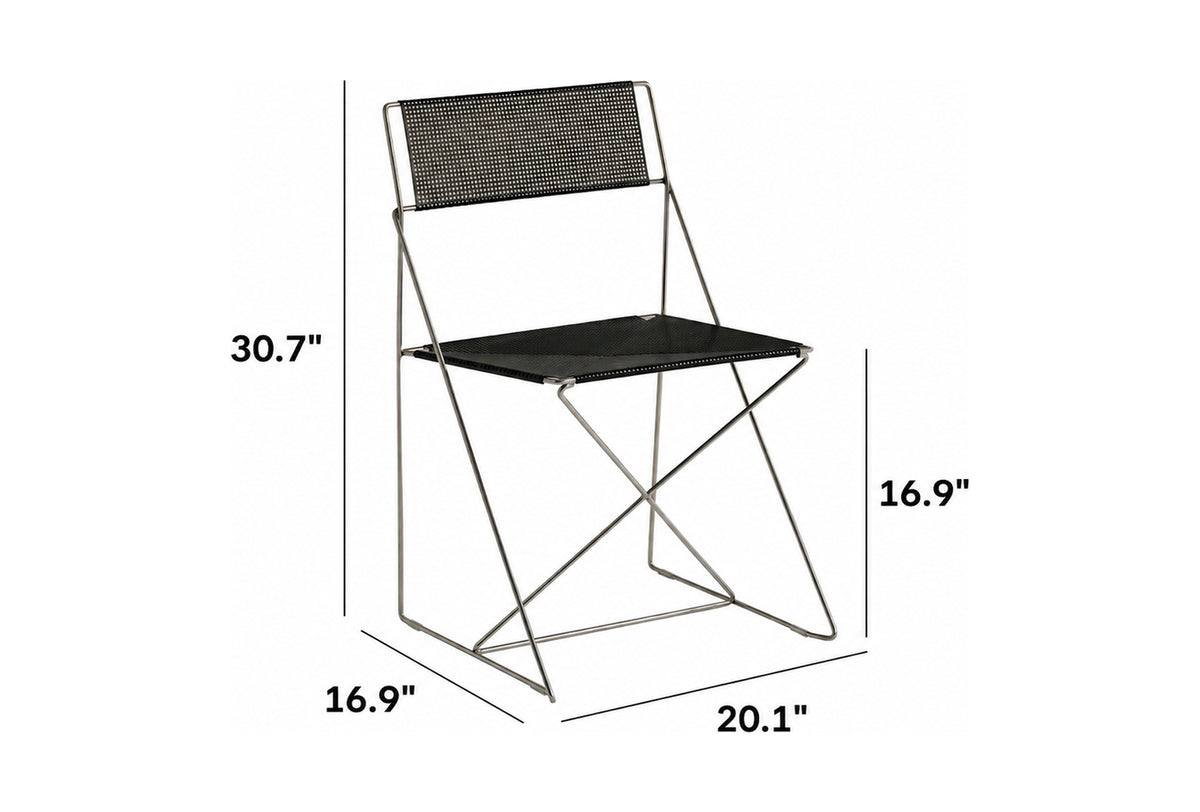 Bauhaus Steel Dining Chair X-LINE Size Chart