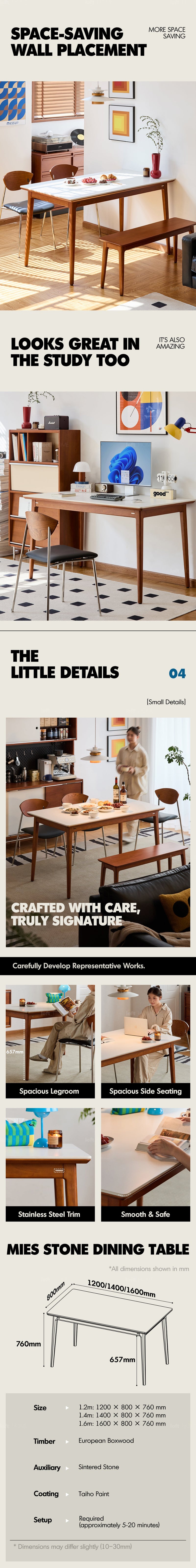 Bauhaus Sintered Stone Dining Table MIES More Details and Instruction_6