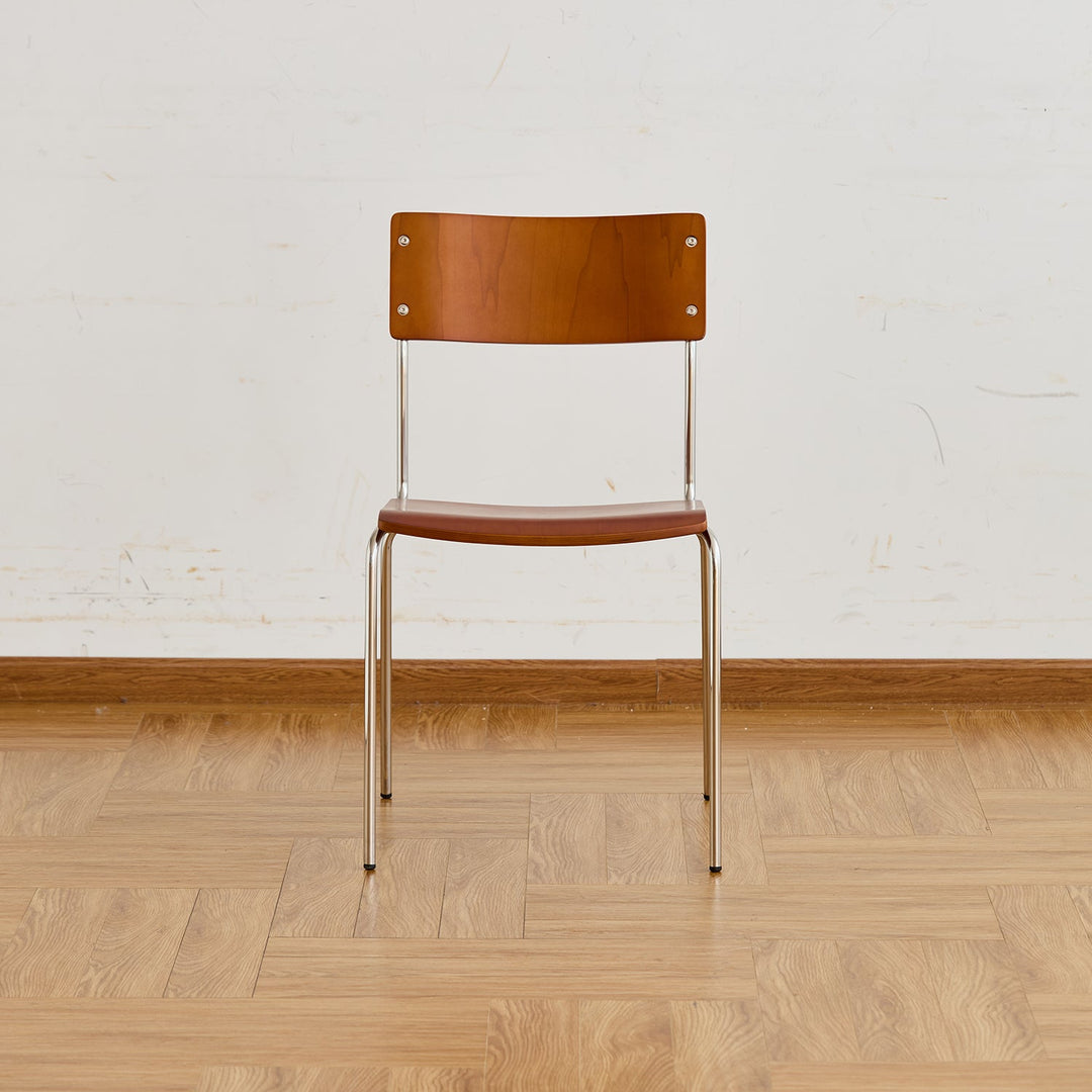 Bauhaus boxwood armless dining chair pinecone in real life style.
