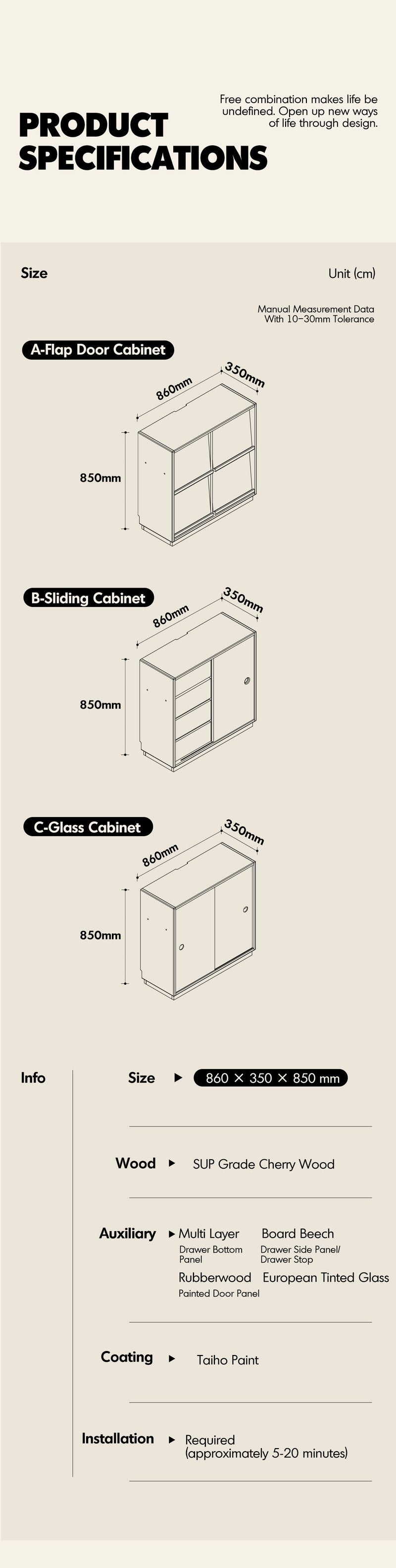 Bauhaus Cherry Wood Modular Cabinet TIME More Details and Instruction_6