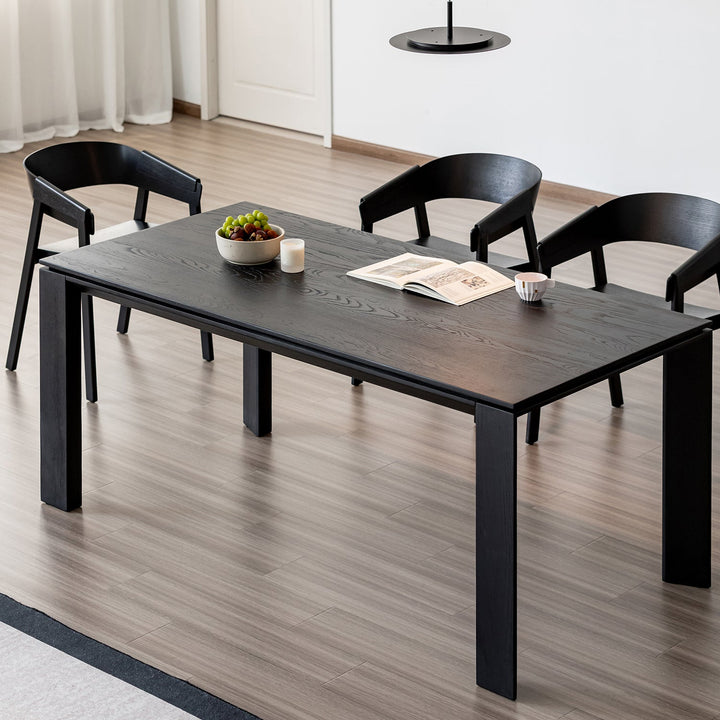 Minimalist Ash Wood Dining Table BLACK HORIZON