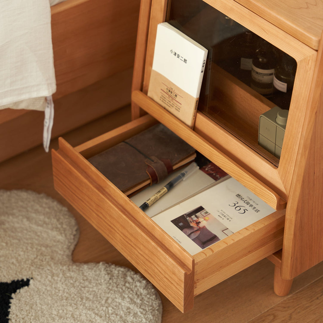 Scandinavian Cherry Wood Side Table SHELL