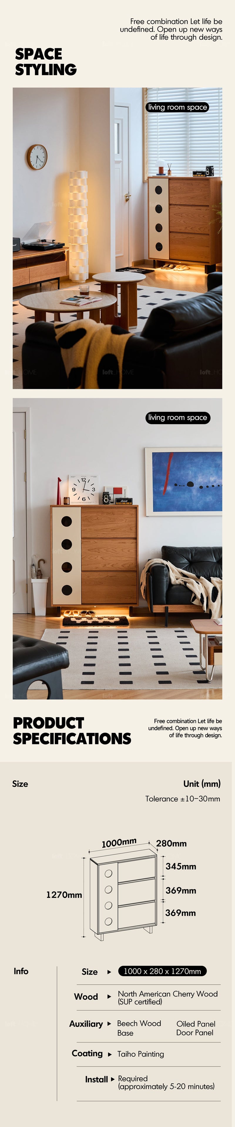 Scandinavian Cherry Wood Shoe Cabinet TIMELESS More Details and Instruction_11