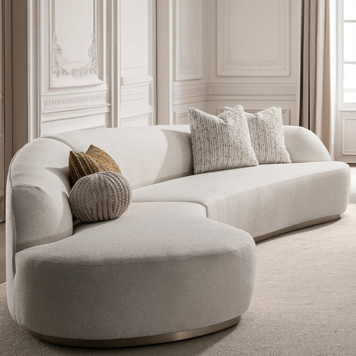 Modern Boucle Fabric Modular L Shape Sectional Sofa 3+L LOOMI