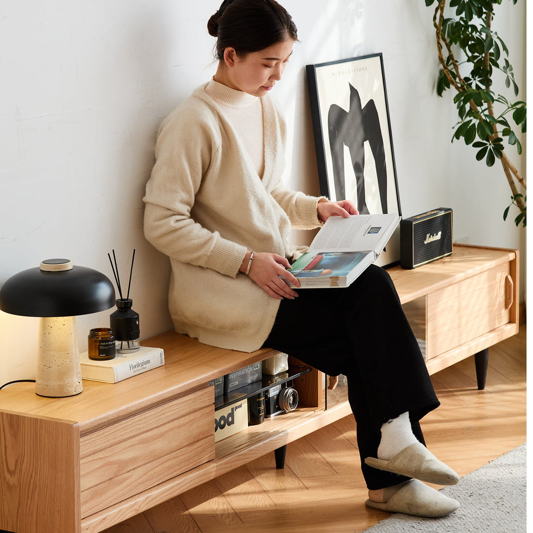 Scandinavian Oak Wood TV Console LYNE