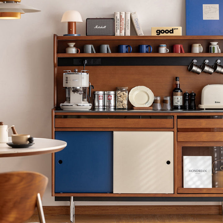 Bauhaus sintered stone storage side cabinet mies with context.