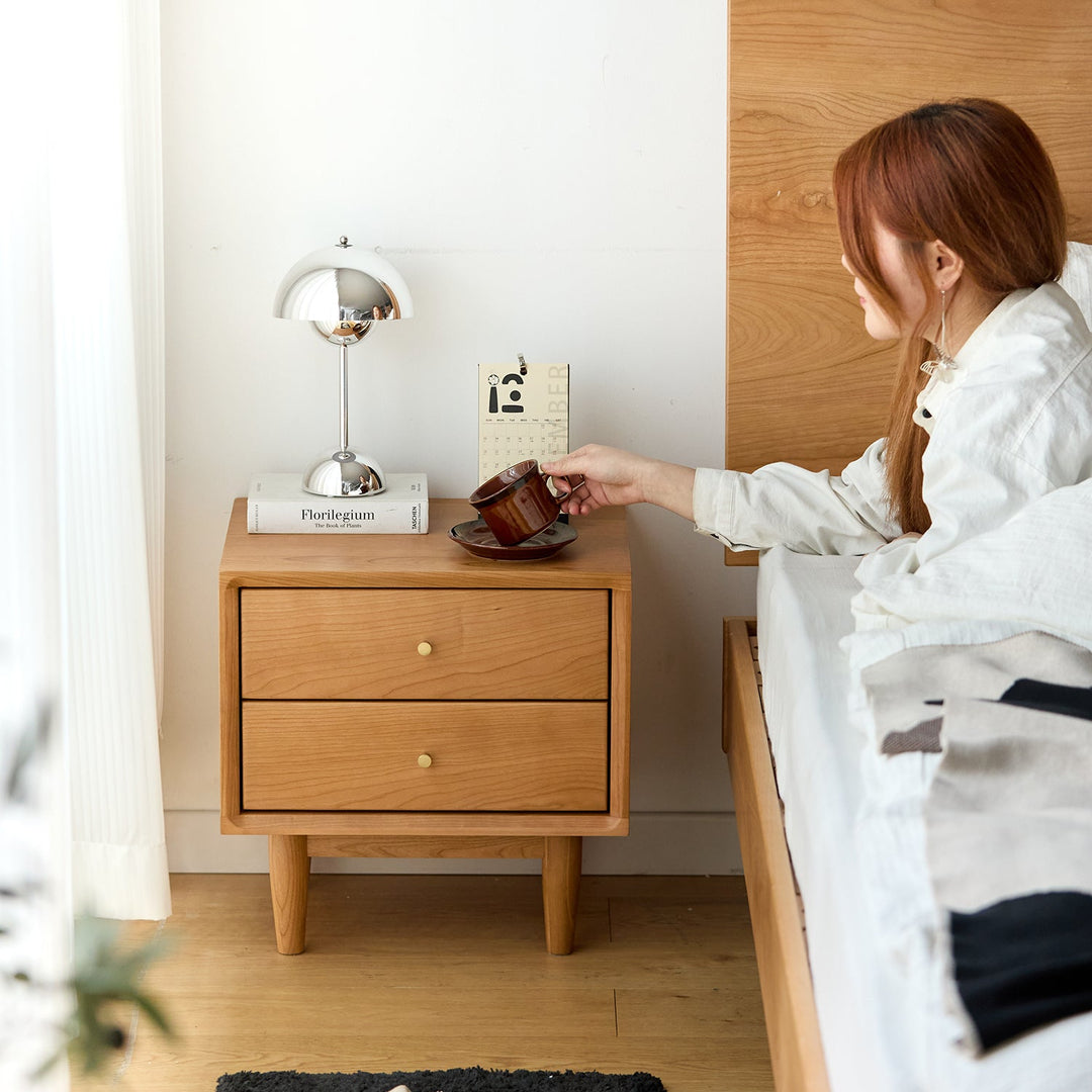 Scandinavian Cherry Wood Side Table GREEN