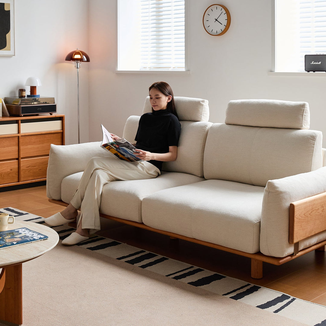 Scandinavian Mixed Weave Fabric 2 Seater Sofa BESSEN