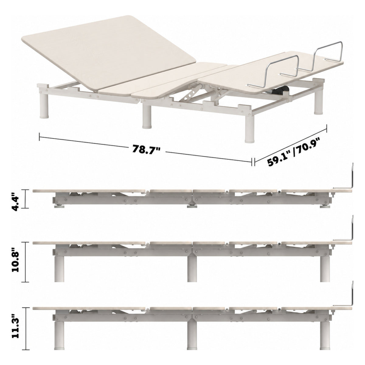 Minimalist Metal Electric Adjustable Bed Slat With 20cm Mattress 2IN1 Set UPONE Size Chart