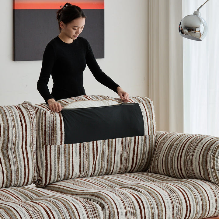 Scandinavian Chenille Velvet Fabric Boxwood 3 Seater Sofa OPEN BACKED