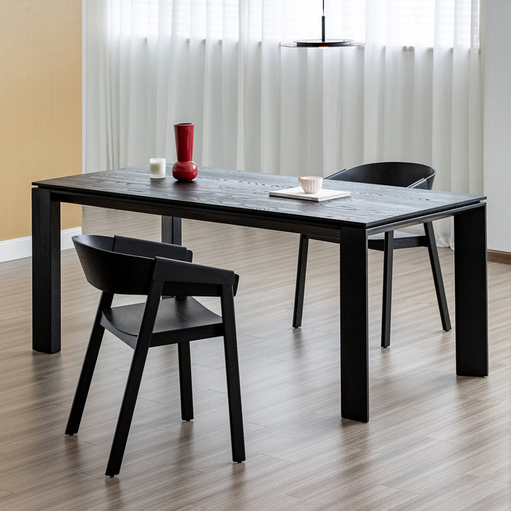 Minimalist Ash Wood Dining Table BLACK HORIZON