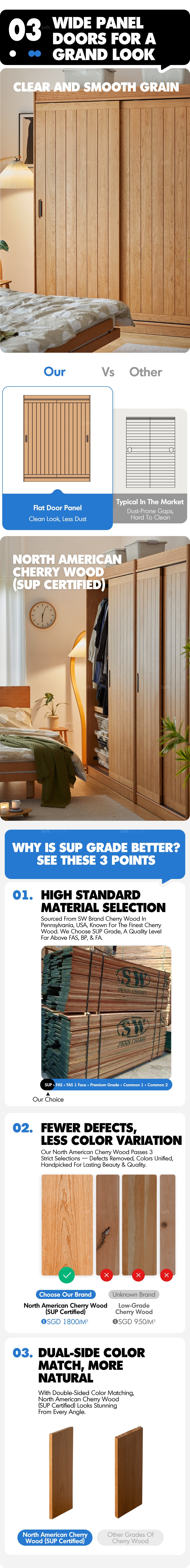 Scandinavian Cherry Wood Sliding Door Wardrobe NAVA More Details and Instruction_7