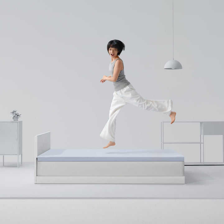 6cm hybrid medium firm cooling skin mattress bluebox in details.