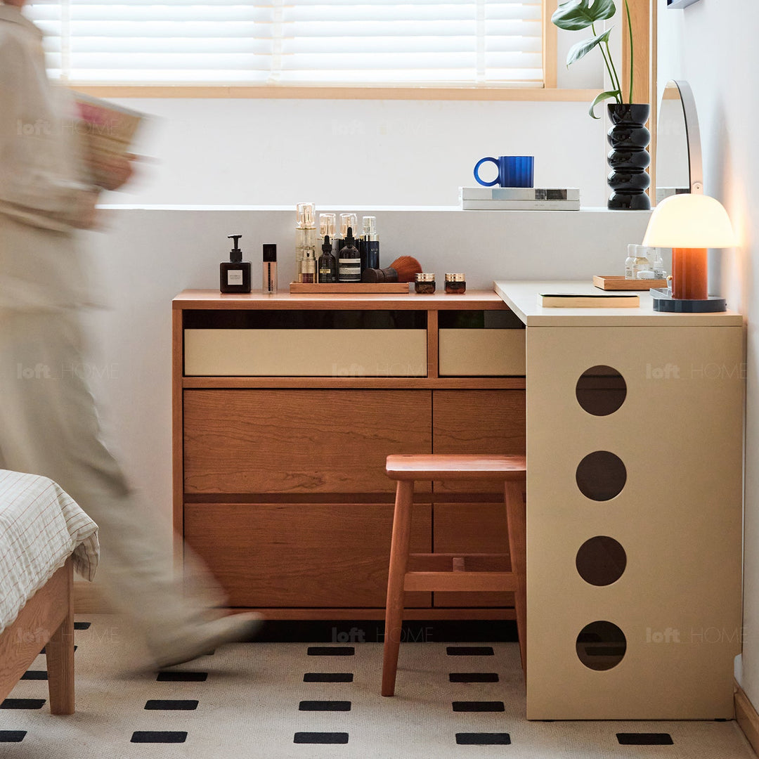 Scandinavian cherry wood dressing table timeless in details.