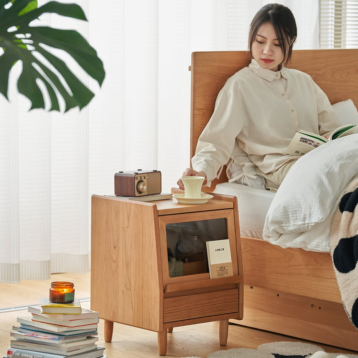 Scandinavian Cherry Wood Side Table SHELL