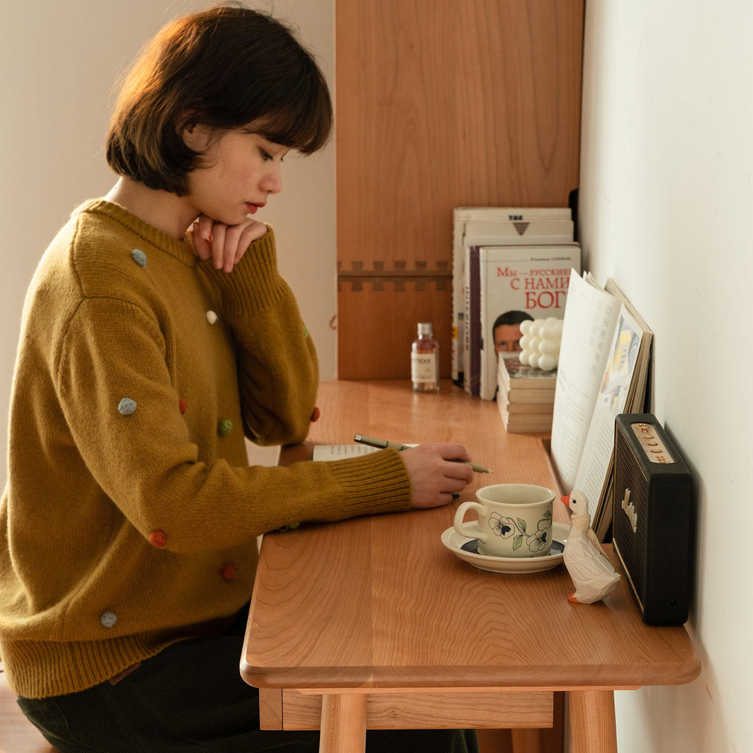 Scandinavian Cherry Wood Study Table KASHIMA