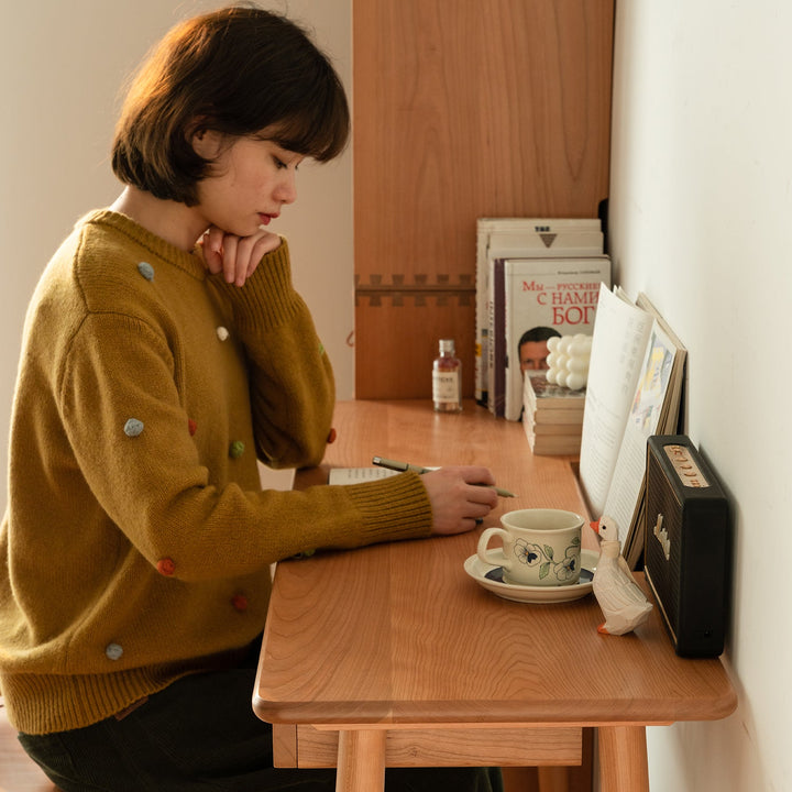 Scandinavian Cherry Wood Study Table KASHIMA