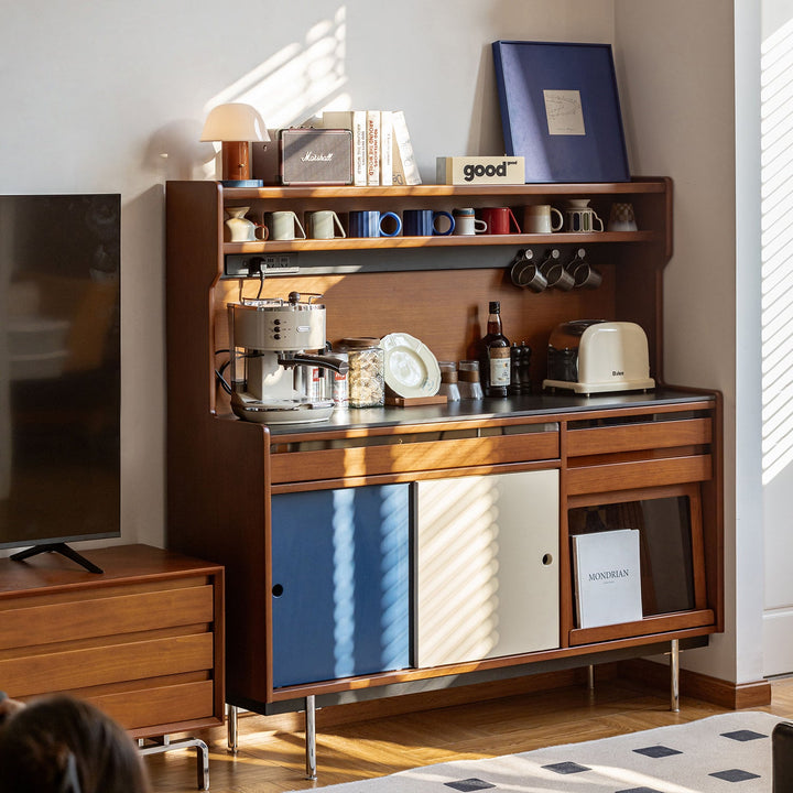 Bauhaus sintered stone storage side cabinet mies in details.