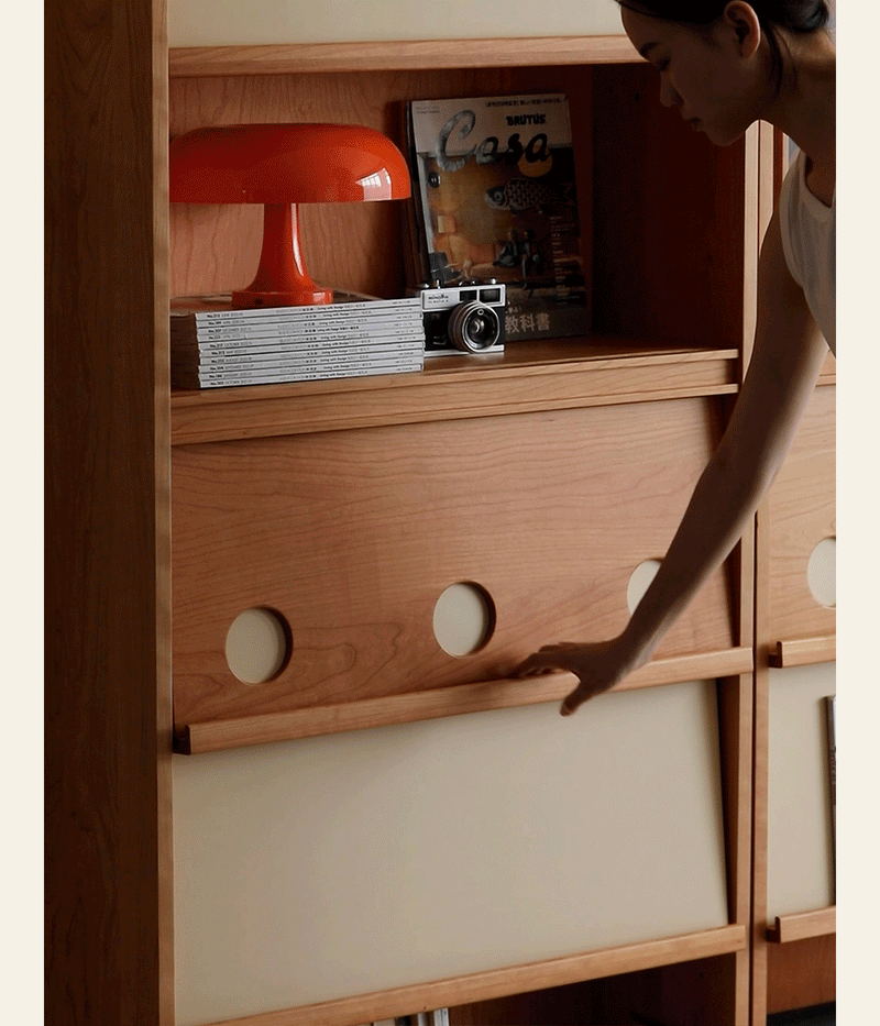 Scandinavian Cherry Wood Bookshelf TIME More Details and Instruction_8