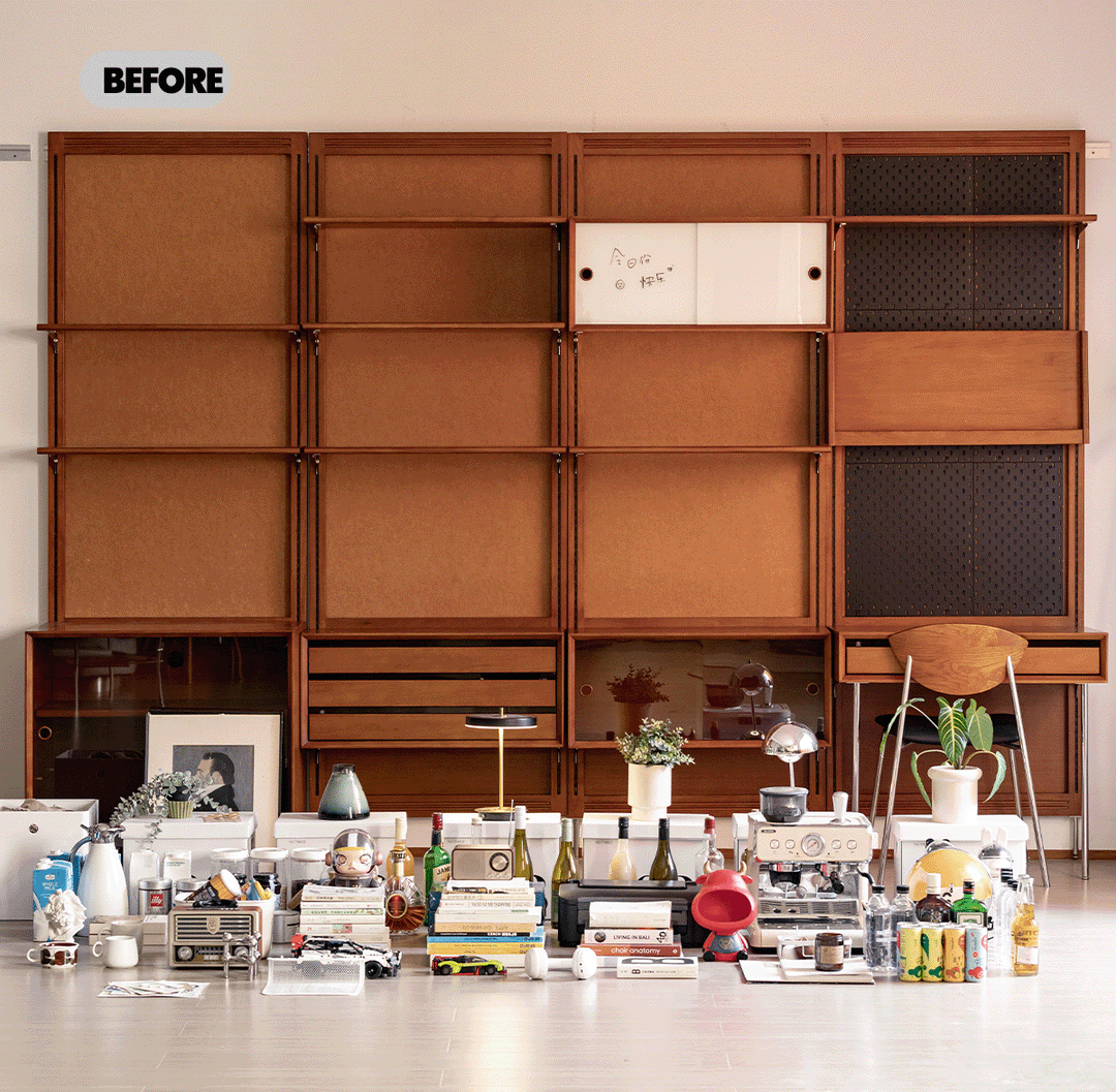 Vintage Boxwood Modular Hanging Wall Shelf System MUSE