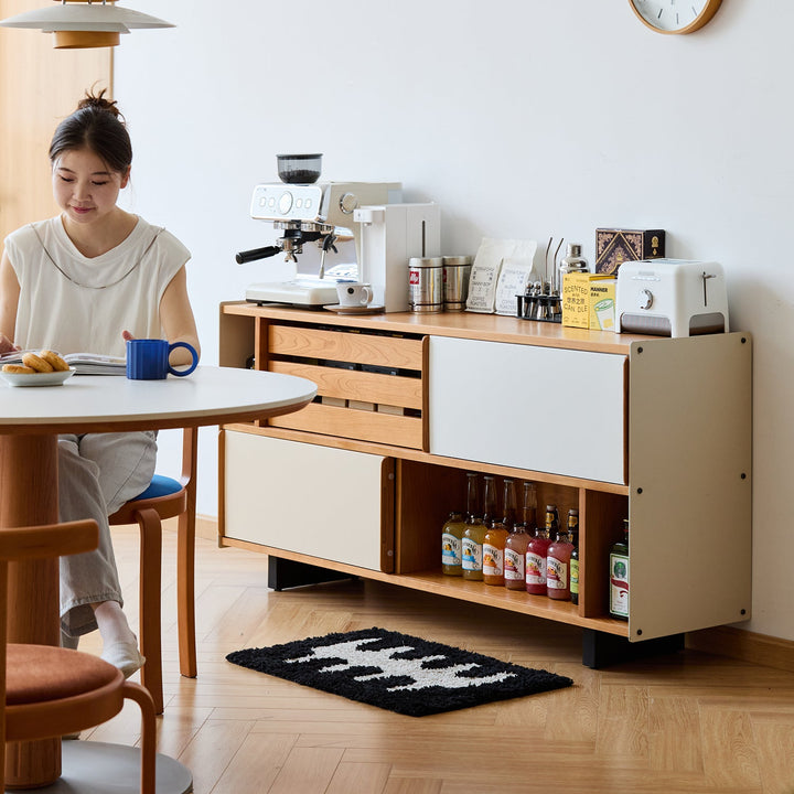 Scandinavian cherry wood side cabinet timeless in real life style.