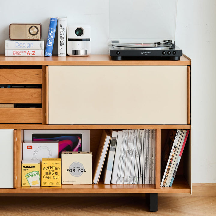 Scandinavian cherry wood side cabinet timeless detail 8.