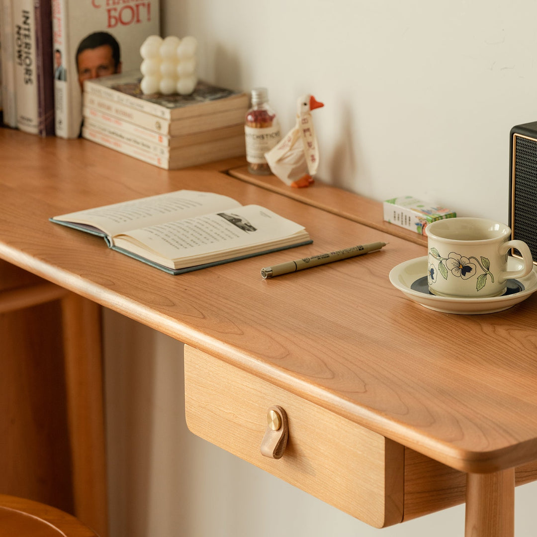 Scandinavian Cherry Wood Study Table KASHIMA