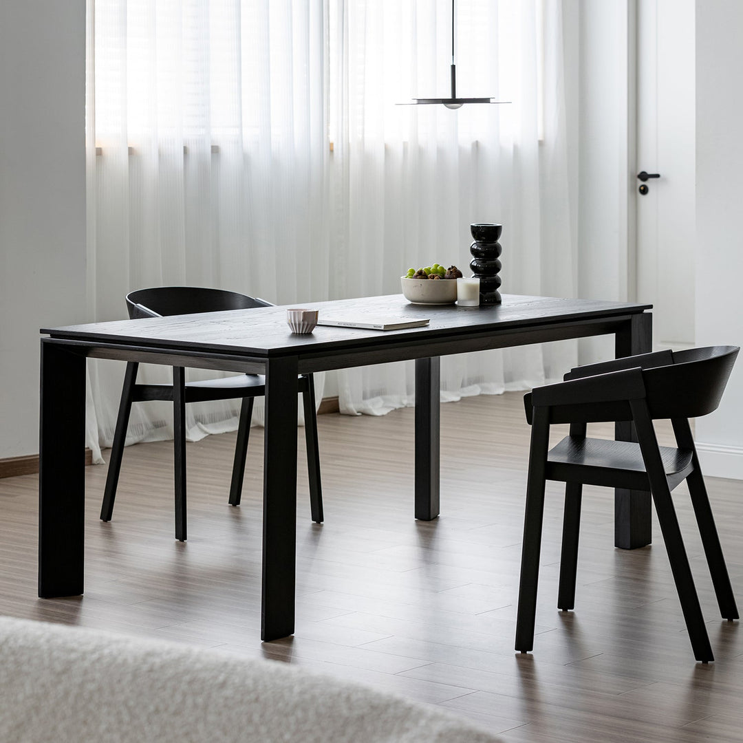 Minimalist Ash Wood Dining Table BLACK HORIZON