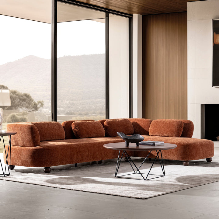 Cream Velvet Fabric Modular Corner 3 Seater Sofa BUBBA