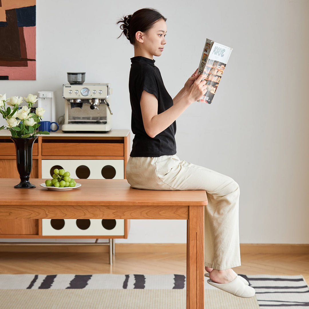 Scandinavian Cherry Wood Dining Table ECLIPSE