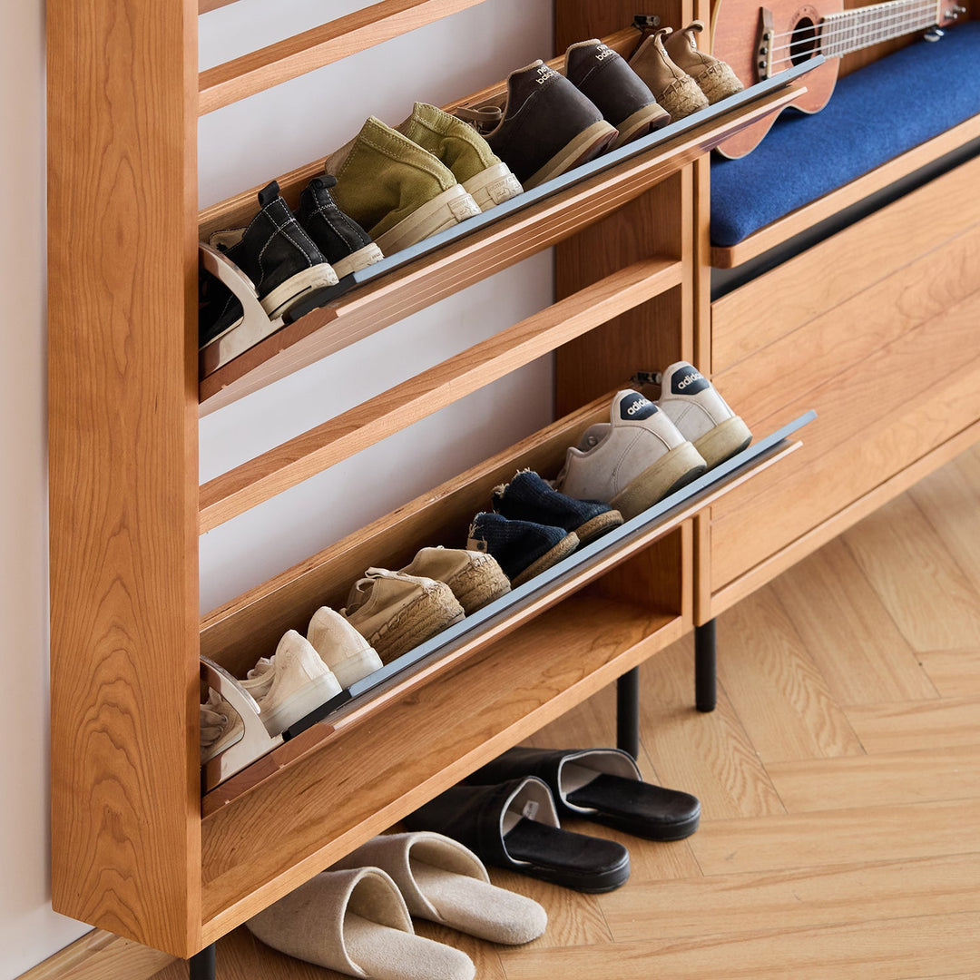 Scandinavian Cherry Wood Shoe Cabinet CORNER