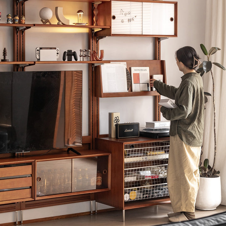 Vintage Boxwood Modular Hanging Wall Shelf System MUSE DINING