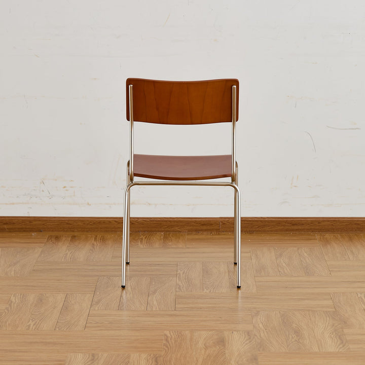 Bauhaus boxwood armless dining chair pinecone in details.