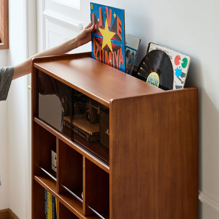 Bauhaus boxwood display cabinet mies in panoramic view.