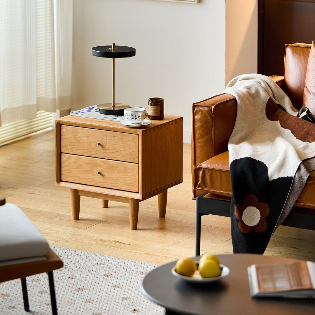 Scandinavian Cherry Wood Side Table GREEN