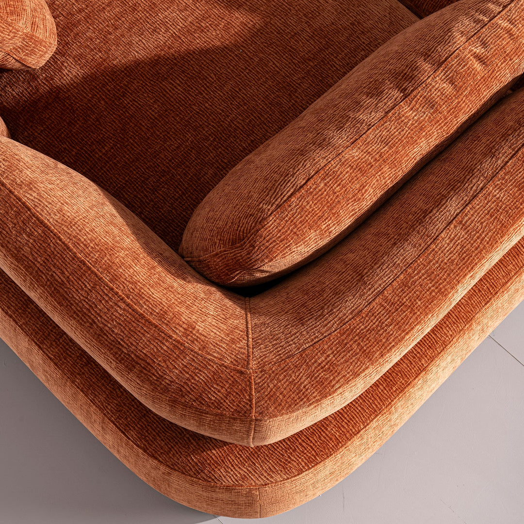 Cream Velvet Fabric Modular Chaise 2 Seater Sofa BUBBA