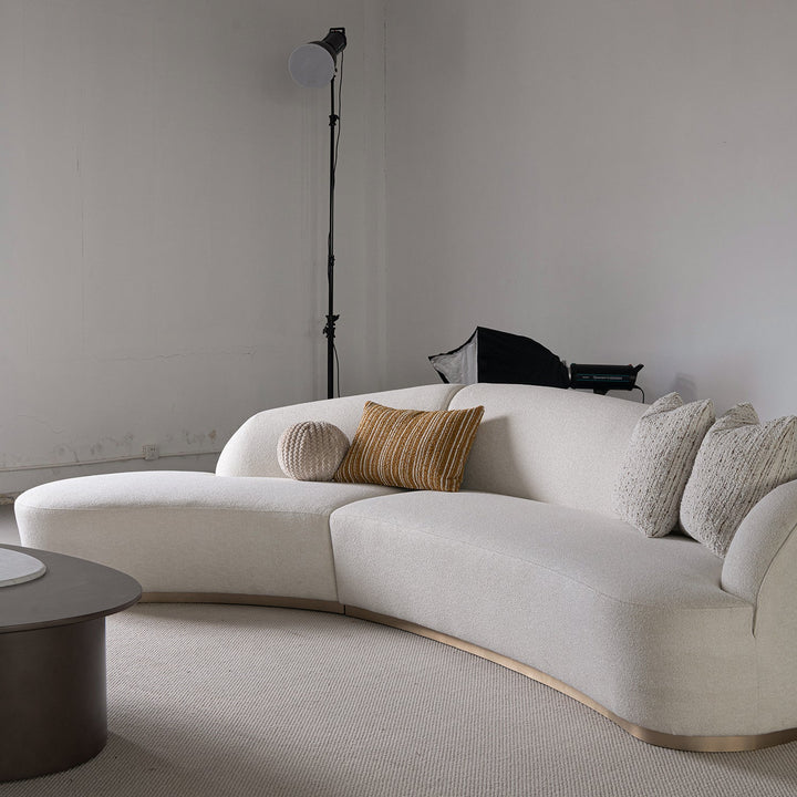 Modern Boucle Fabric Modular L Shape Sectional Sofa 3+L LOOMI