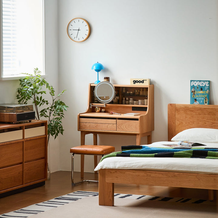 Scandinavian Cherry Wood Dressing Table FLOATING LIGHT