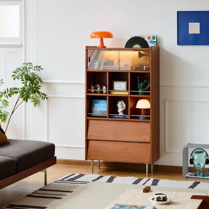 Bauhaus boxwood display cabinet mies in still life.
