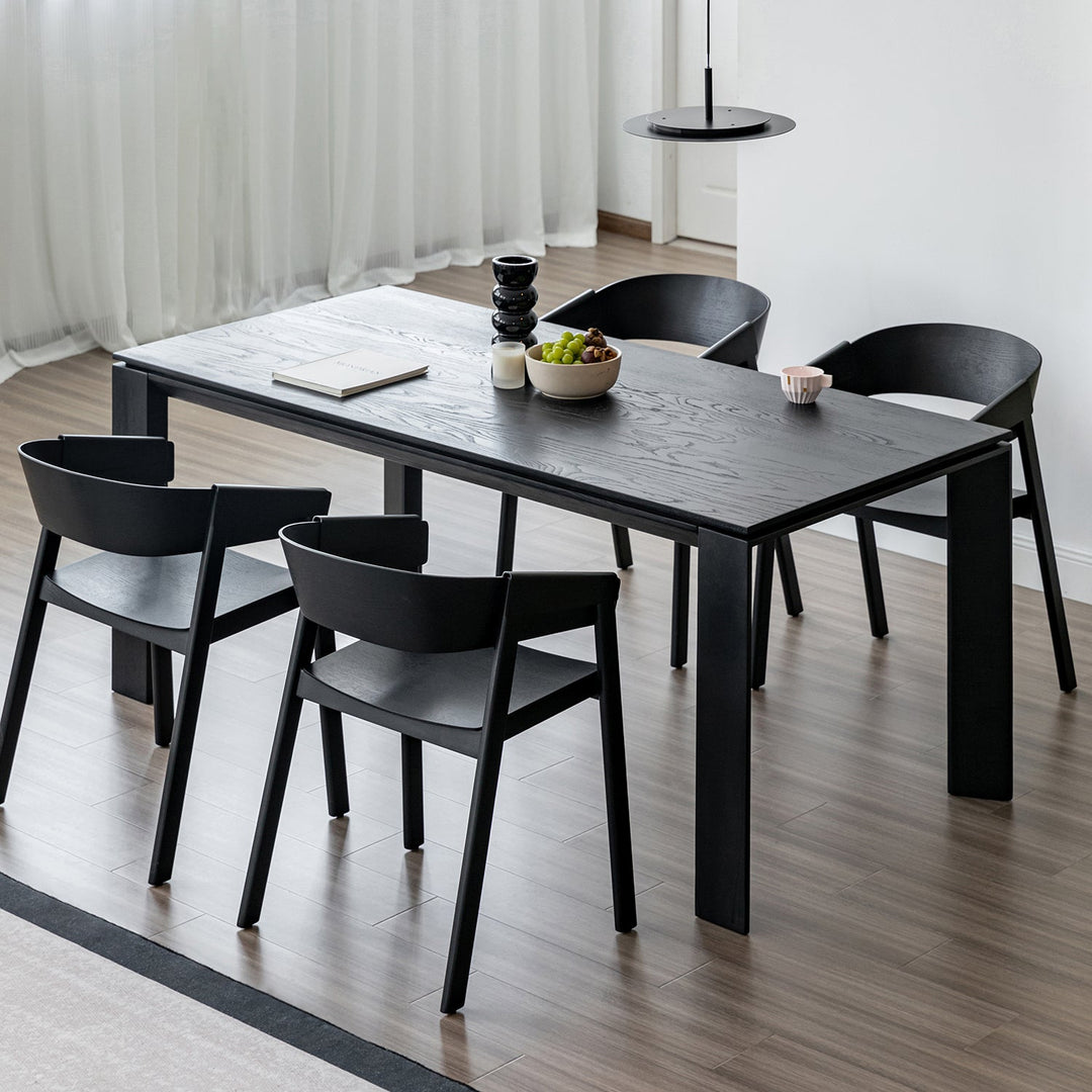 Minimalist Ash Wood Dining Table BLACK HORIZON