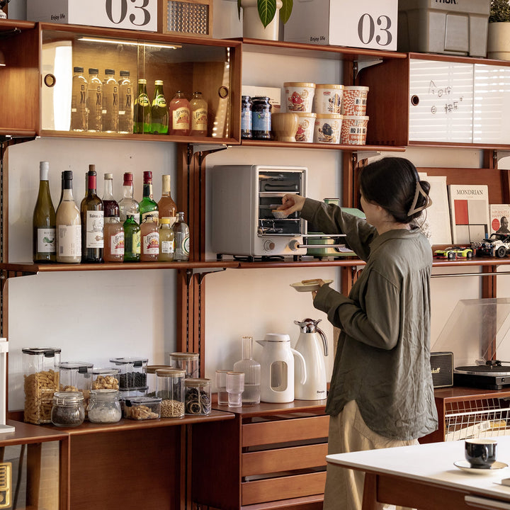 Bauhaus boxwood modular hanging wall shelf system muse dining color swatches.