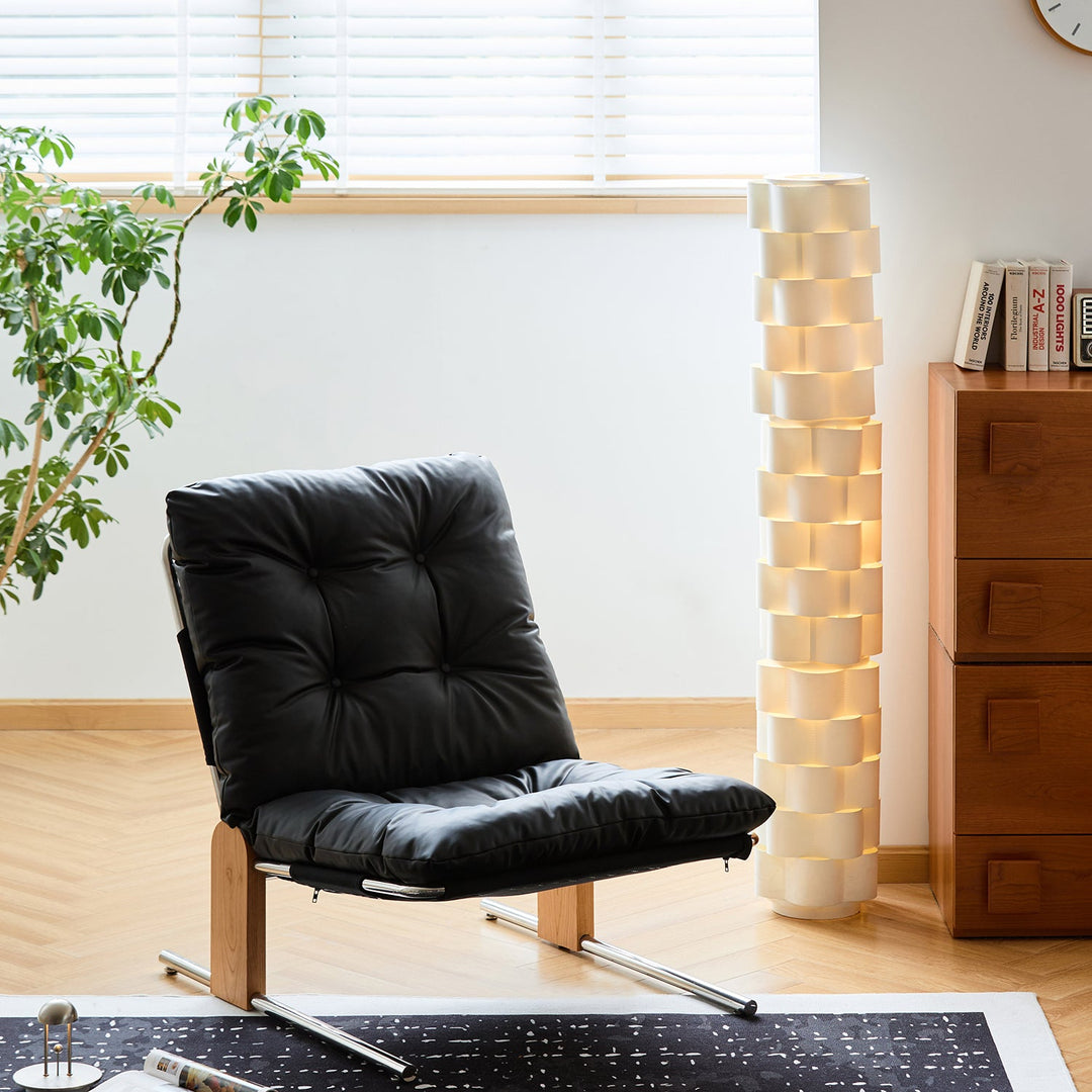 Bauhaus microfiber leather 1 seater sofa chair tessidi in panoramic view.