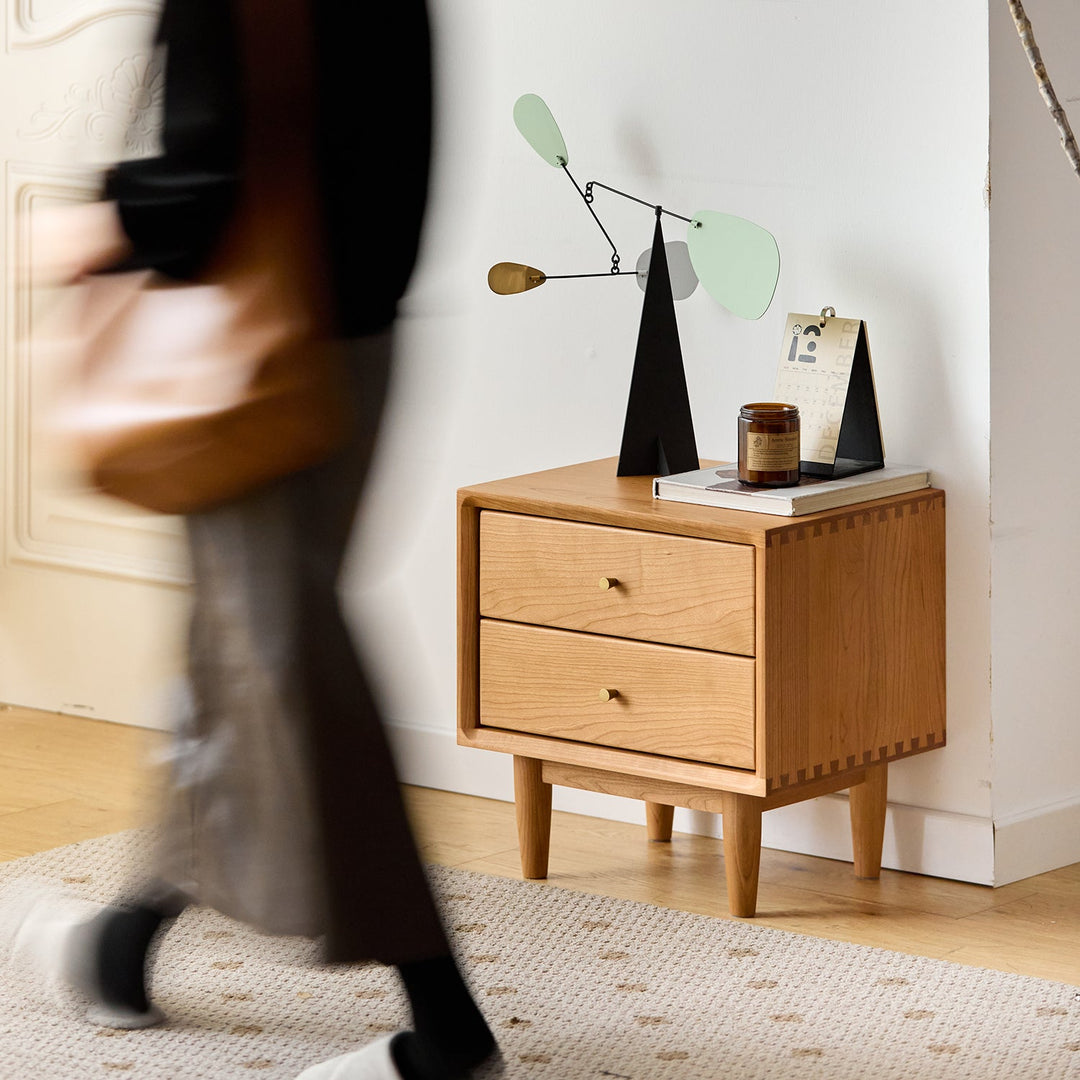 Scandinavian Cherry Wood Side Table GREEN