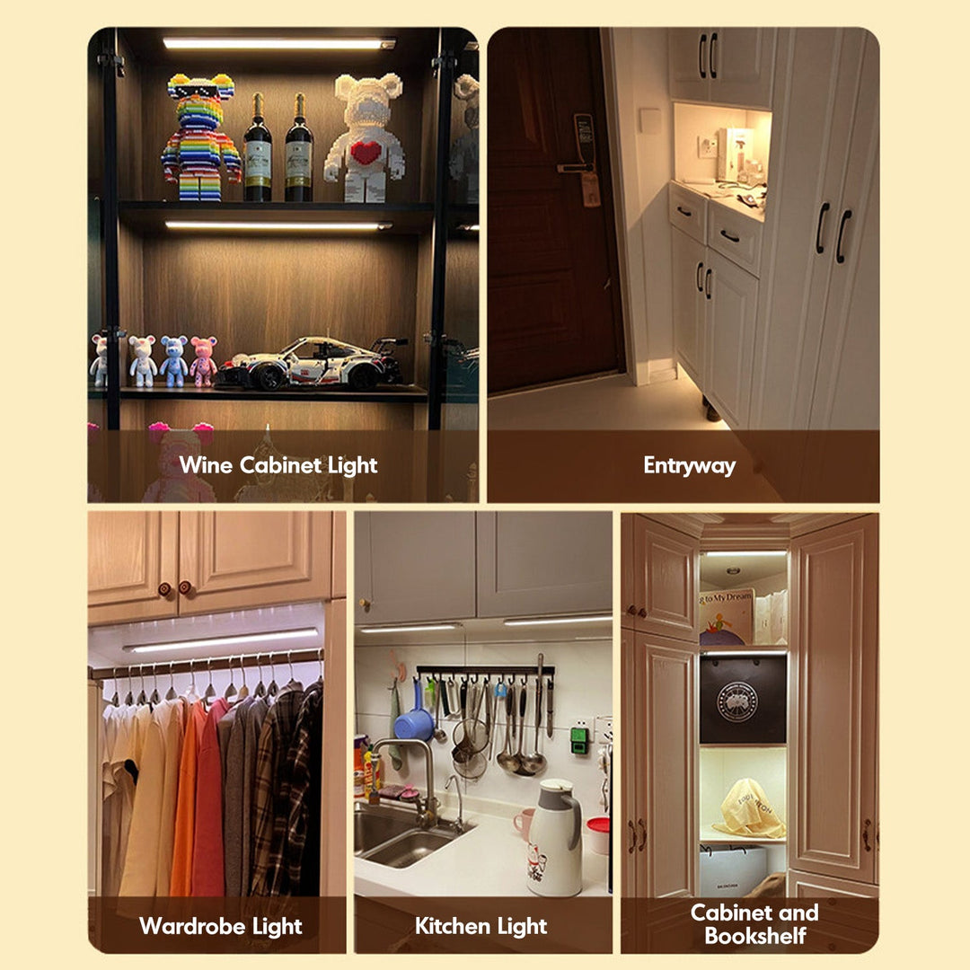 Aluminium wireless sensor led light bar in real life style.