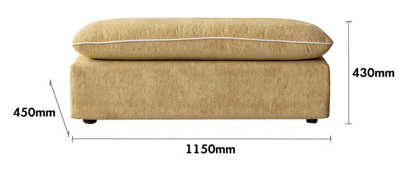 Scandinavian Chenille Velvet Fabric Ottoman MIRA Size Chart