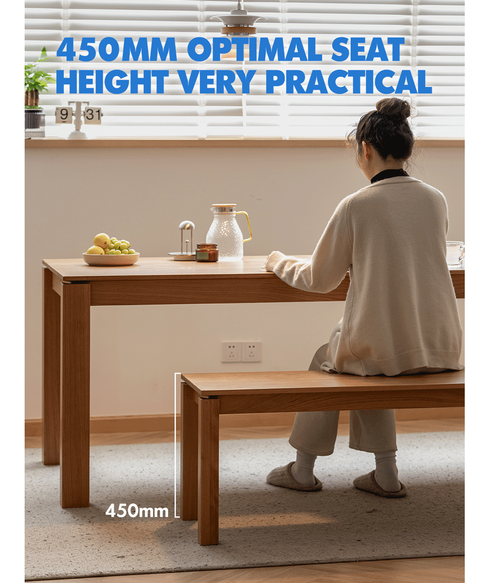 Scandinavian Cherry Wood Dining Bench COASTAL More Details and Instruction_2
