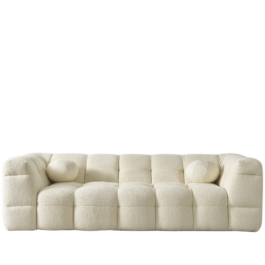 Cream boucle fabric 2 seater sofa boba in white background.