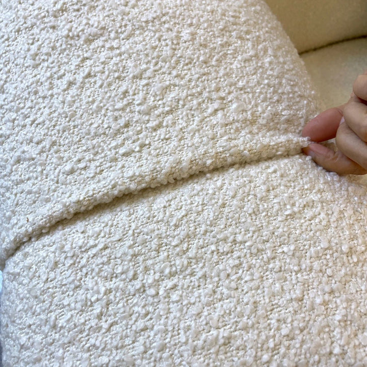 Cream Boucle Fabric 3 Seater Sofa BOBA