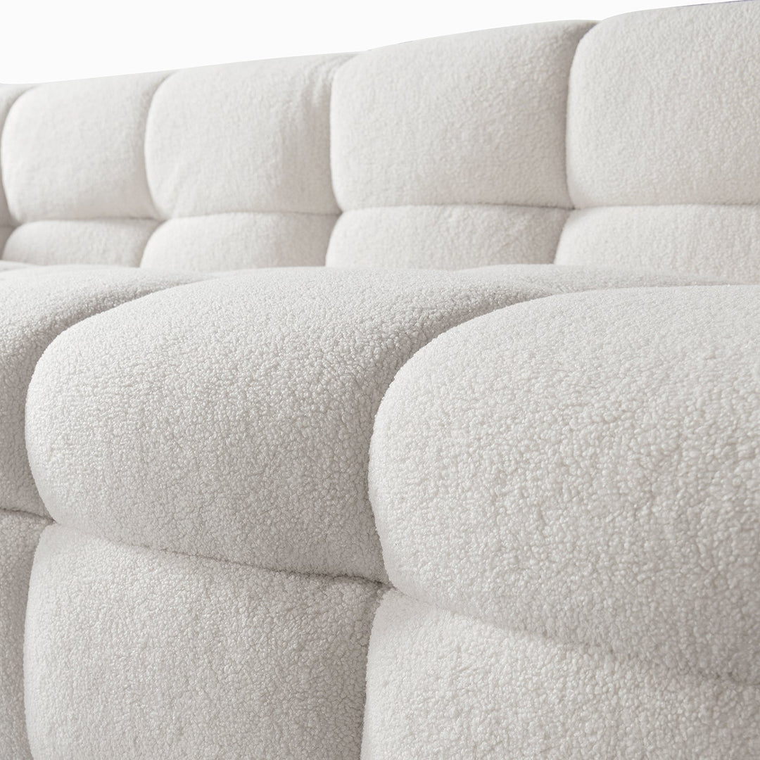 Cream Boucle Fabric 3 Seater Sofa BOBA