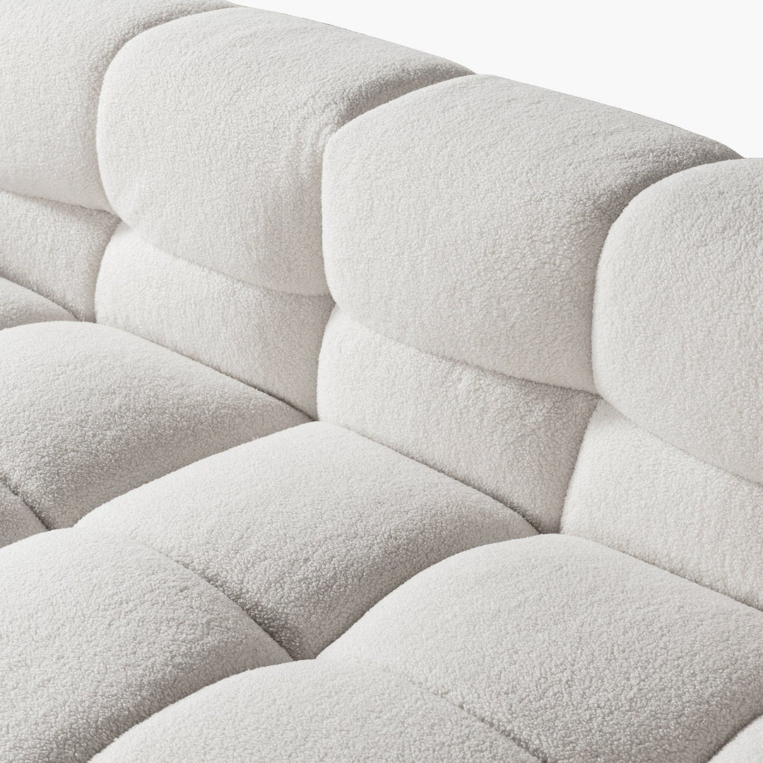 Cream Boucle Fabric 3 Seater Sofa BOBA